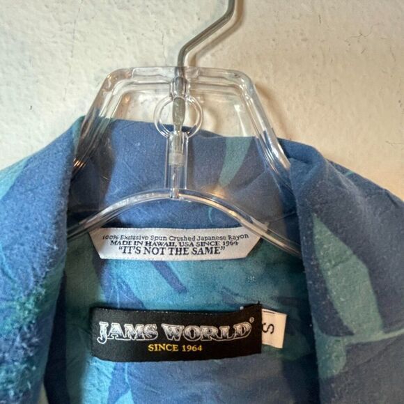 Jams World Mens Shirt Small blue small hawaiian tropical M630RE-HAIK Haiku - Picture 3 of 10